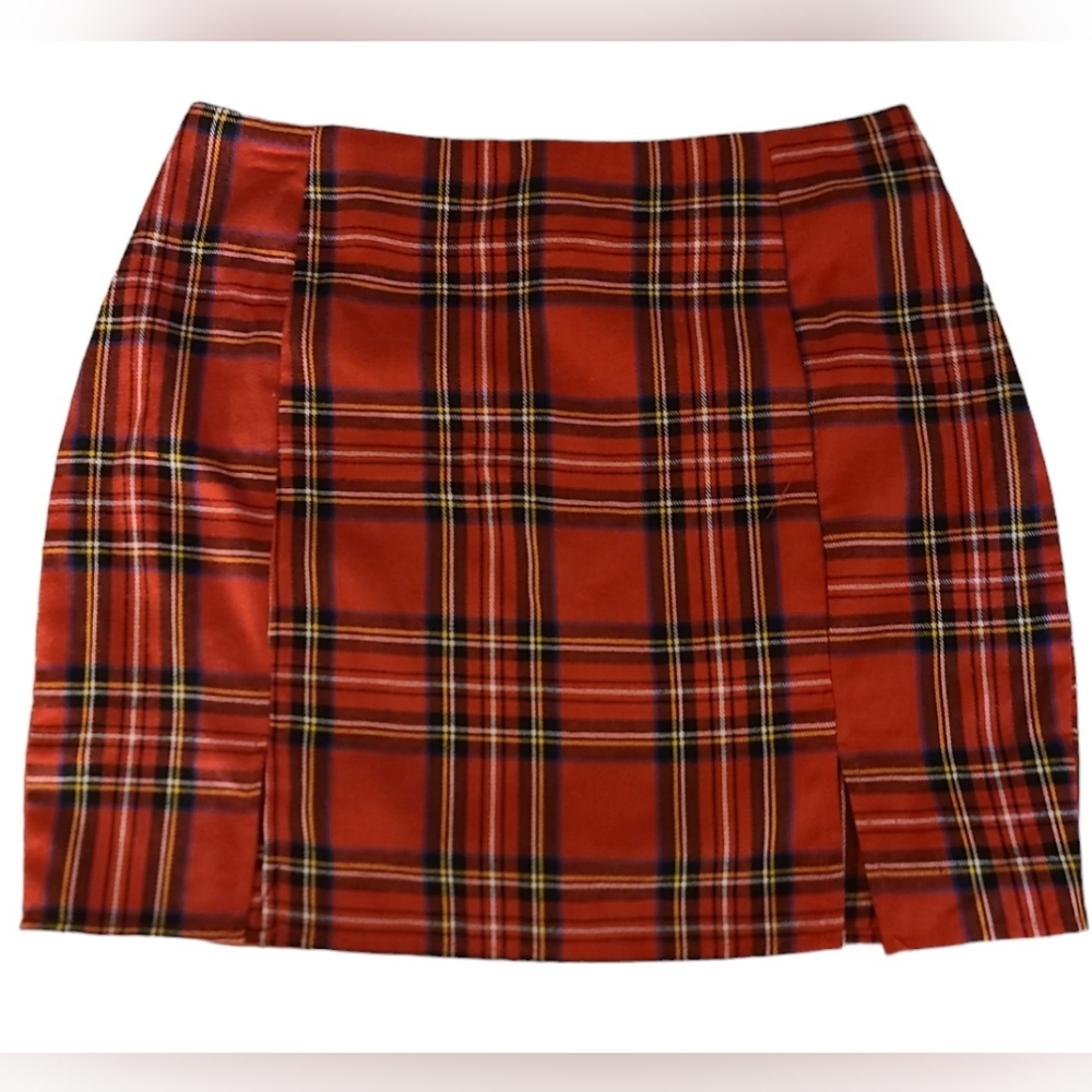 Traditional Red Plaid Mini Skirt